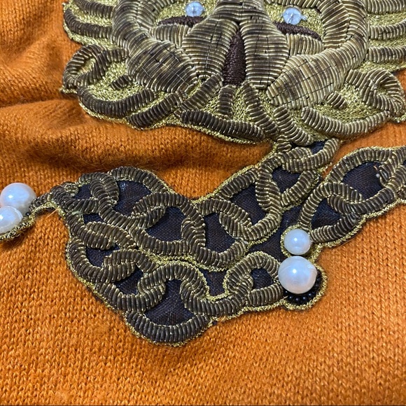 Ella Singh Orange Silk Cashmere Sweater Dress - Picture 7 of 12